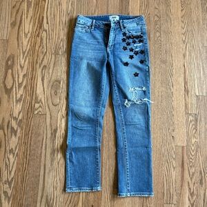 PAIGE Jacqueline Straight Leg Jeans with Black Star Details 26